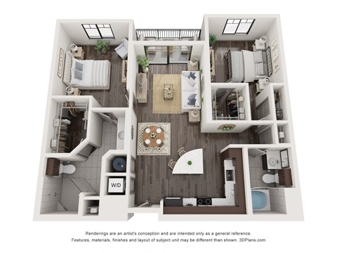 Edge at Flagler Village apartments in Fort Lauderdale Florida photo of two bedroom floorplan